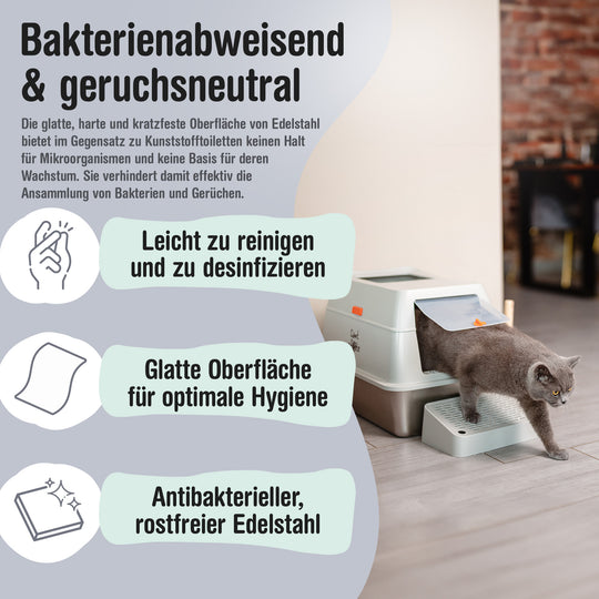 Samtpfote® SHELTER  Edelstahl-Katzentoilette mit Top-Einstieg!!!
