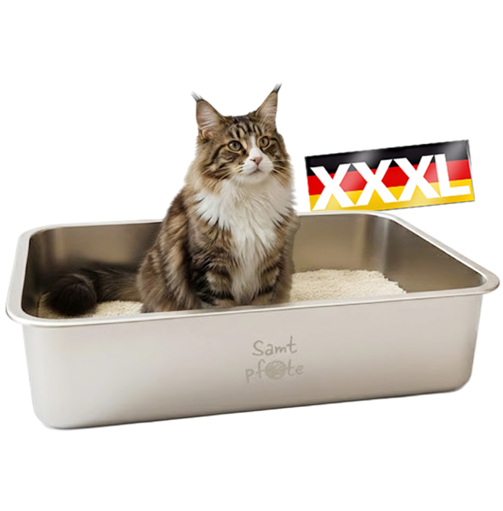 Samtpfote® Pure – Edelstahl-Katzenklo in zwei Größen