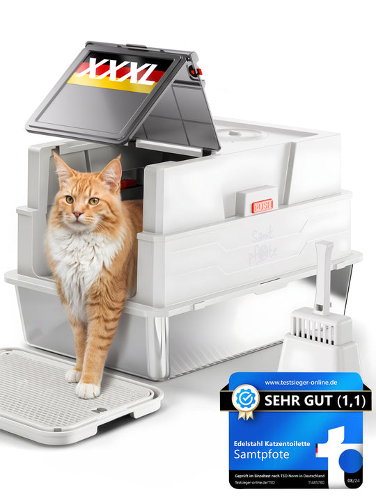 Samtpfote® GRANDE – XXXL Edelstahl Katzenklo für große Katzen