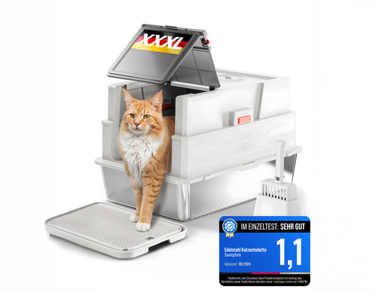 Samtpfote® GRANDE – XXXL Edelstahl Katzenklo für große Katzen