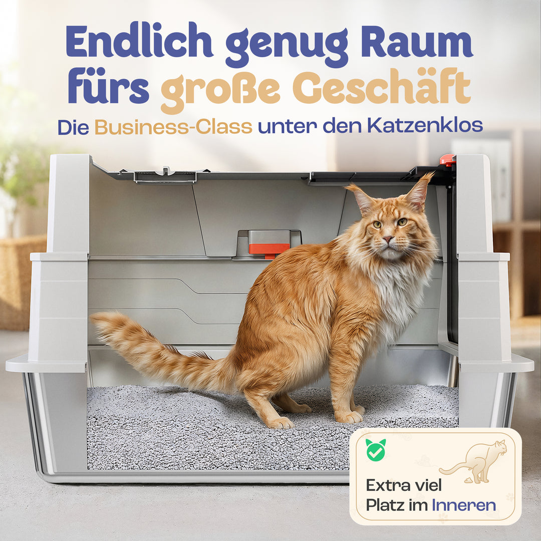 Samtpfote® GRANDE – XXXL Edelstahl Katzenklo für große Katzen