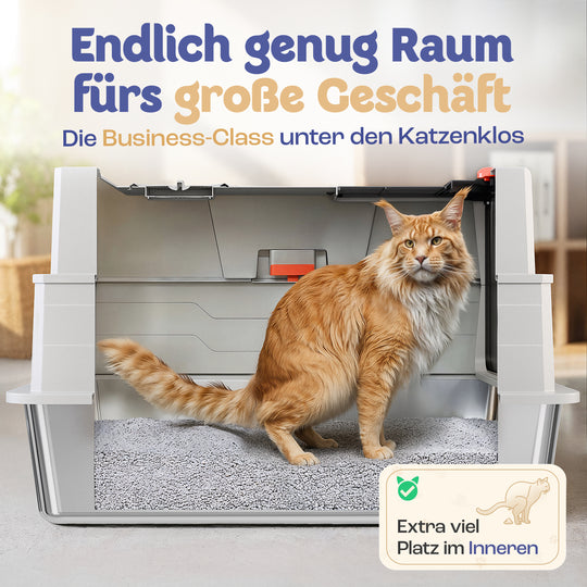 Samtpfote® GRANDE – XXXL Edelstahl Katzenklo für große Katzen