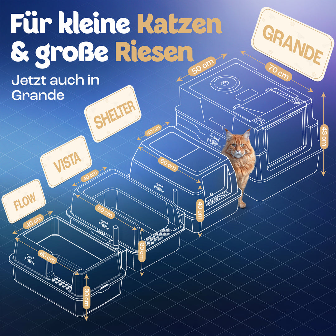 Samtpfote® GRANDE – XXXL Edelstahl Katzenklo für große Katzen