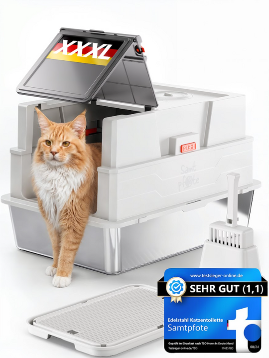 Samtpfote® GRANDE – XXXL Edelstahl Katzenklo für große Katzen